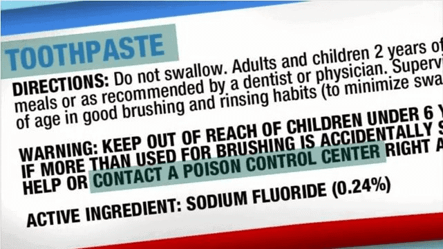 toothpaste warning